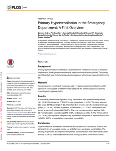 Primary Hyperventilation in the Emergency Department: A First