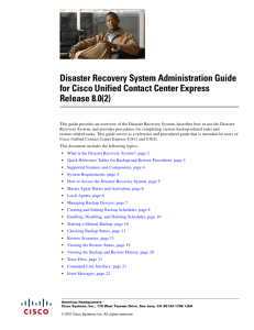 Disaster Recovery System Administration Guide for Cisco Unified