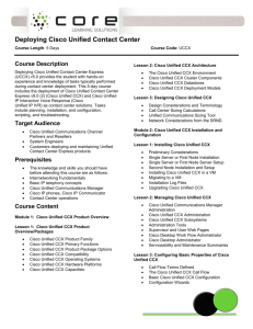 Deploying Cisco Unified Contact Center