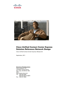 Solution Reference Network Design for Cisco Unified CCX and