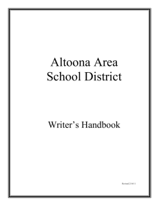 Writer's Handbook - Altoona Area School District