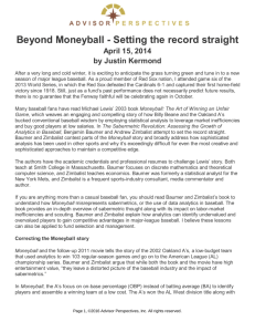 Beyond Moneyball - Setting the record straight