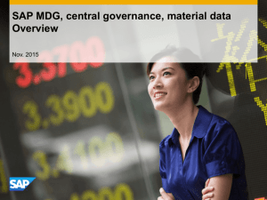 SAP Master Data Governance for Material Data - Overview