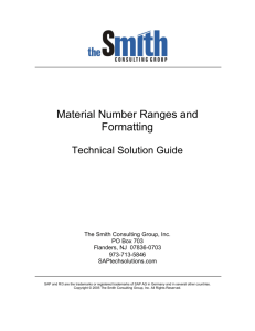 Material Number Ranges and Formatting