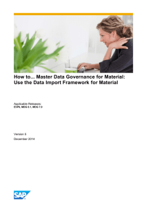How to... Master Data Governance for Material: Use the