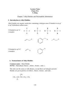 X bonded to sp2!C examples: