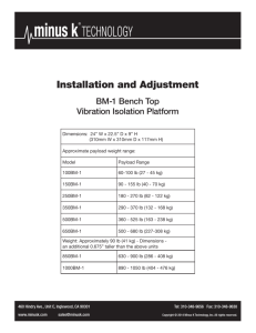 BM-1 Bench Top Installation & Adjustment Manual