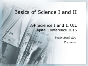 Science I and II UIL Test