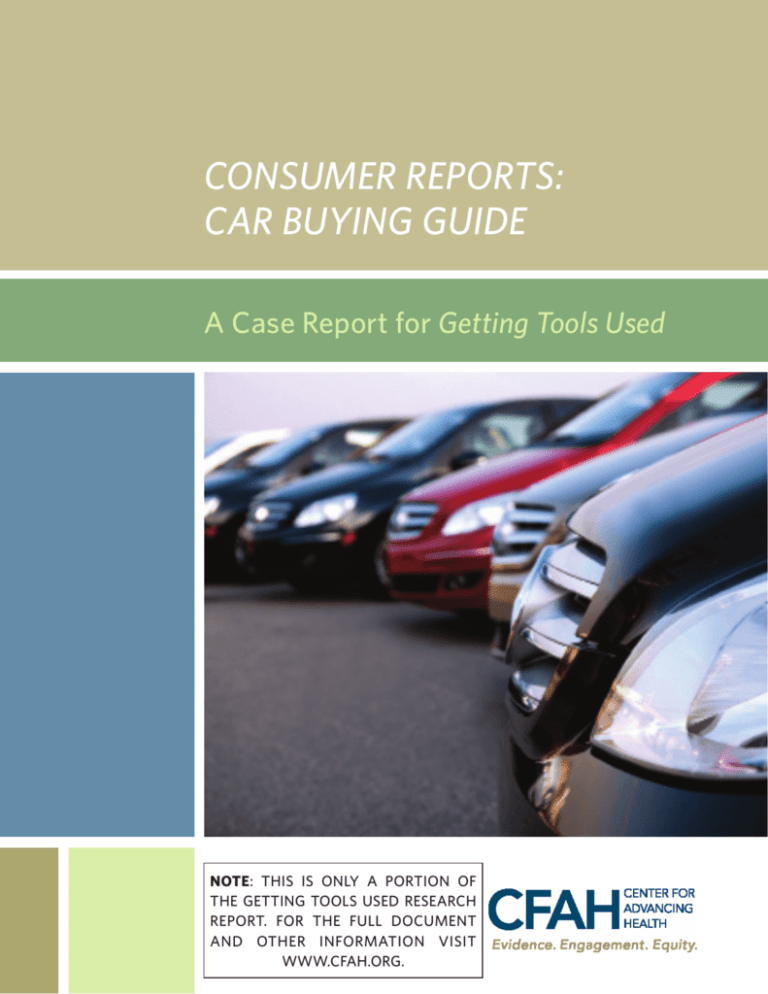 Consumer Reports Car Buying Guide