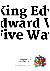 King Edward VI Five Ways School Year Seven Curriculum