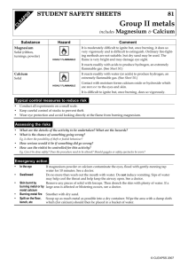 Student Safety Sheets - 81 Group II metals