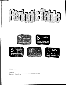 Periodic Table Packet
