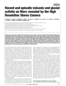 Recent and episodic volcanic and glacial activity on Mars revealed