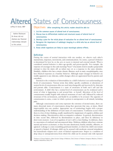 Altered States of Consciousness - Department of Emergency Medicine