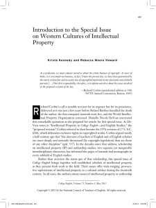 Introduction to the Special Issue on Western Cultures of Intellectual