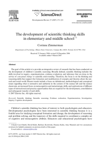 The development of scientific thinking skills in elementary and