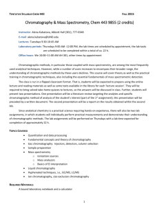 Chromatography & Mass Spectrometry, Chem 443 9855 (2 credits)