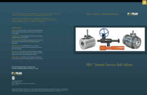 PBV Severe Service Ball Valves