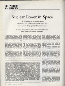 "Nuclear Power in Space," Scientific American