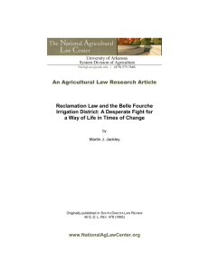 An Agricultural Law Research Article Reclamation Law and the