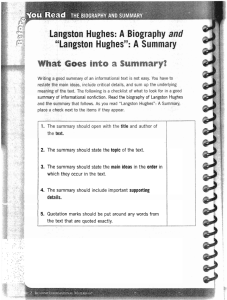 Langston Hughes - Denver Public Schools