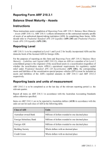 Reporting Form ARF 210.3.1 Balance Sheet Maturity