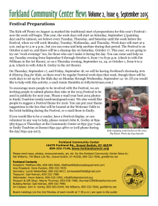 September 2015 Newsletter - Forkland Community Center