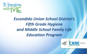 Escondido Union School District's Fifth Grade Hygiene and Middle