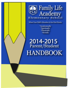 school handbook - Family Life Academy