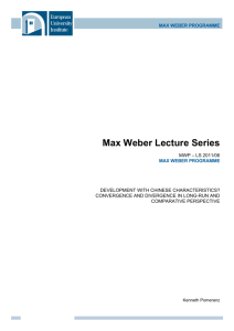 Max Weber Lecture Series - Cadmus Home