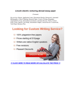 Lincoln electric venturing abroad essay paper