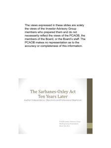 The Sarbanes-Oxley Act Ten Years Later