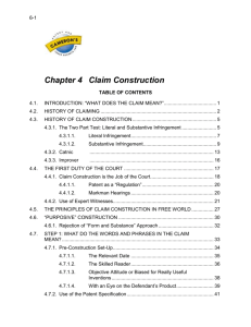 Chapter 4 Claim Construction
