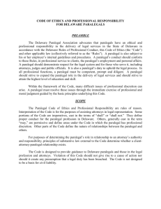 Code of Ethics - Delaware Paralegal Association