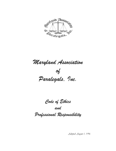 Code of Ethics - Maryland Association of Paralegals Inc.