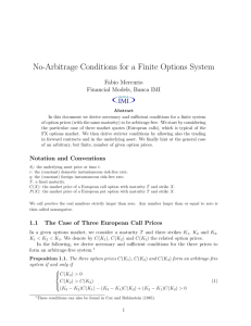No-Arbitrage Conditions for a Finite Options System