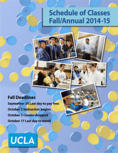 UCLA Schedule of Classes Fall/Annual 2014-15