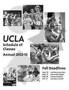 UCLA Schedule of Classes Fall 2012