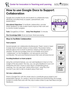 How to use Google Docs to Support Collaboration