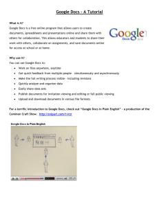 Google Docs – A Tutorial - onlineconnections