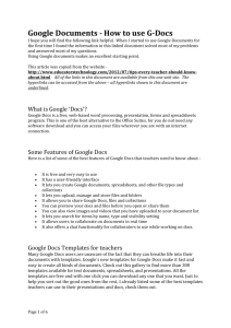 Google Documents - How to use G-Docs