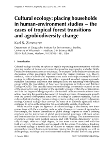 Cultural ecology: placing households in human