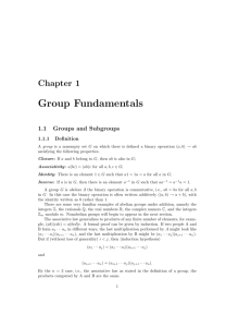 Chapter 1 Group Fundamentals