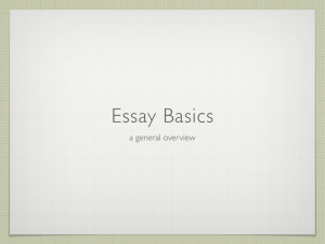 Essay Basics