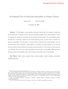 An Empirical Test of Gain-Loss Separability in Prospect Theory