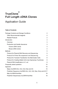 TrueClones: Full-Length cDNA Clones