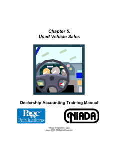 Chapter 5. Used Vehicle Sales Dealership Accounting