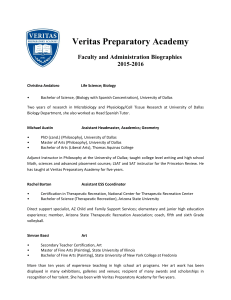 Biographies - Veritas Preparatory Academy