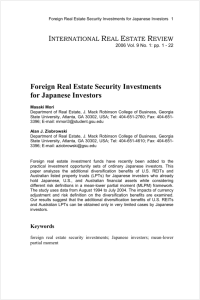 Foreign Real Estate Security Investments for Japanese Investors