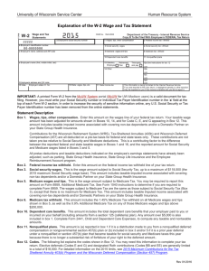 Explanation of the W-2 Wage and Tax Statement